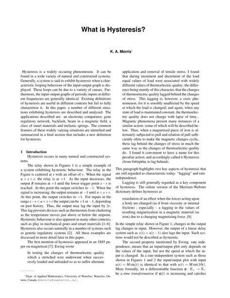 (PDF) What is Hysteresis?