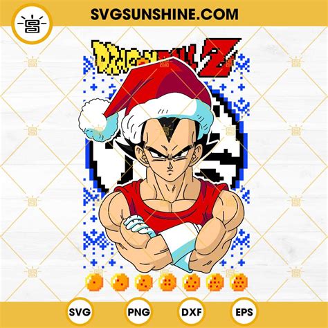 Vegeta Ugly Christmas Sweater Svg Dragon Ball Z Christmas Svg Png Dxf