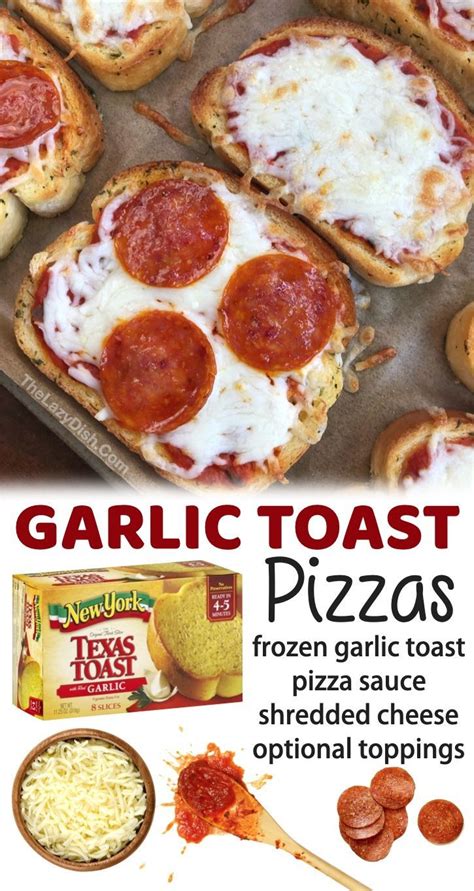 Quick Easy Mini Garlic Toast Pizzas The Lazy Dish Recipe Toast