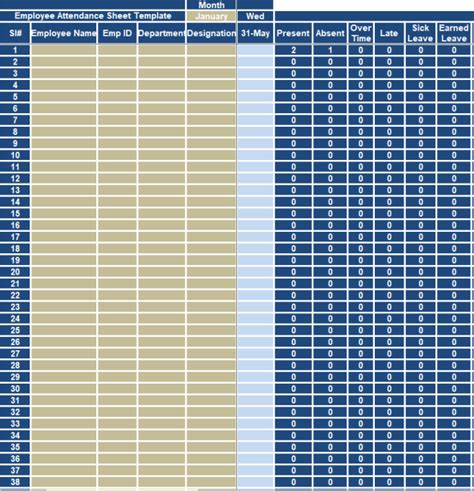 15+ Printable Attendance Sheet Excel Templates – Templates Show