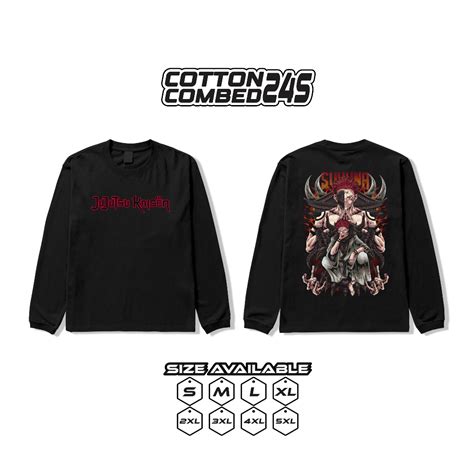 Jujutsu Kaisen Sukuna Ryoiki Tenkai Long Sleeve T Shirt Big Size Jumbo Tshirt Anime Shopee