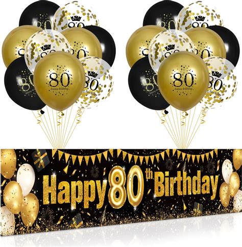 Th Birthday Decorations For Men Women Black Gold Black And Gold