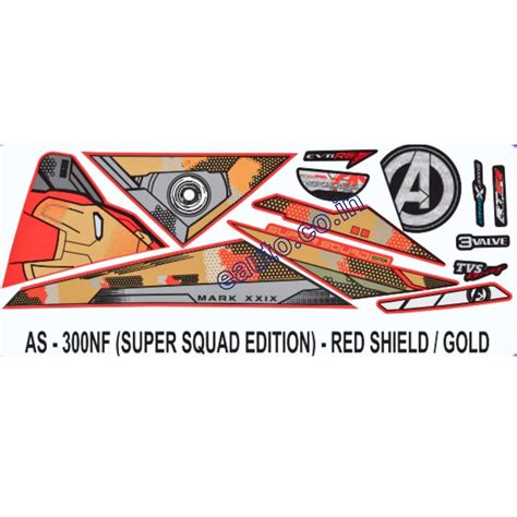 Graphics Sticker Set For Tvs Ntorq 125 Super Squad Edition Red And G