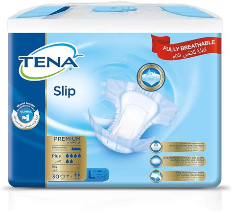 TENA Premium Slip Plus Incontinence Adult Diapers Large 30 Count