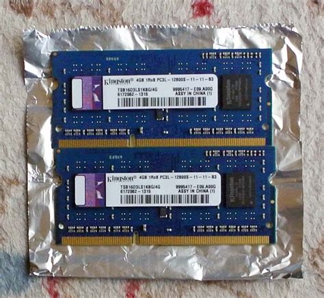 Yahooオークション Kingston Ddr3 Pc3l 12800 204pin 4g 2枚 合計8g