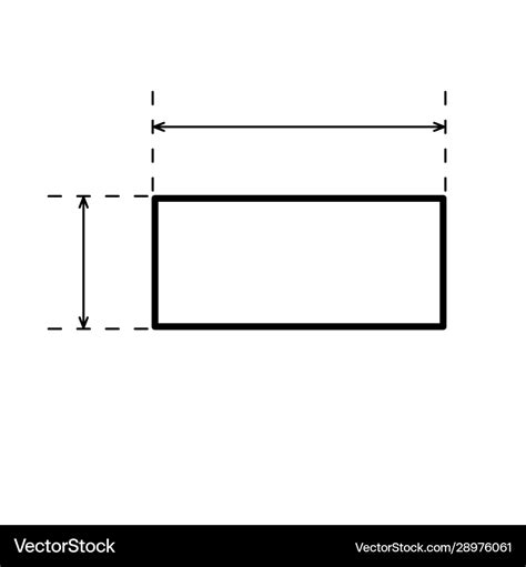 Rectangle With Arrows For Measuring Length And Vector Image