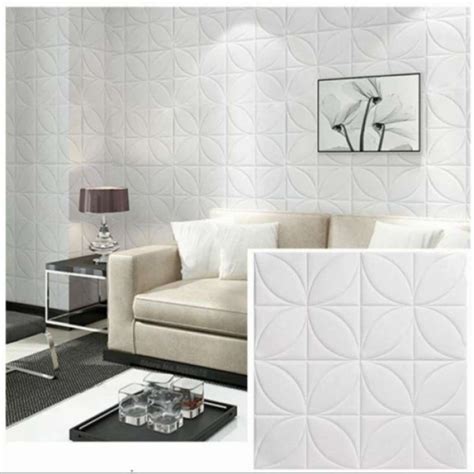 Jual 3D Wallpaper Dinding Foam BATU BATA BATIK KAYU Brick Foam