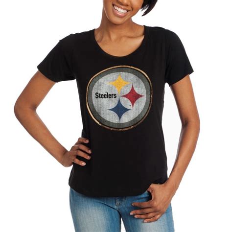 Pittsburgh Steelers 47 Brand Women S Runback Short Sleeve Scoop T Shirt