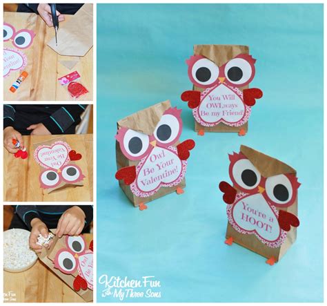 Valentine Owl Craft Paper Treat Bags With A Free Printable Valentine S Day Paper Crafts