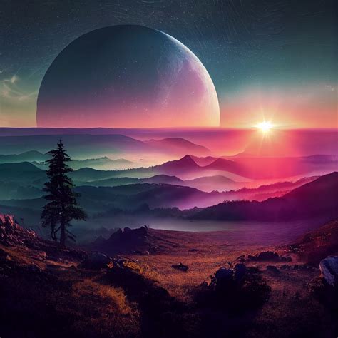 Exoplanet/Exomoon Landscape XVIII by Spectral-Genesis on DeviantArt