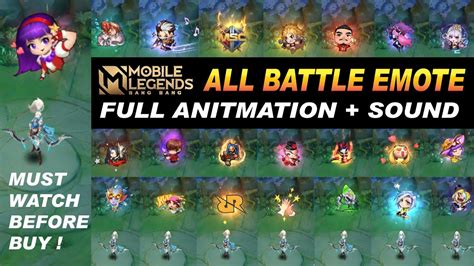 Mlbb Battle Emote All Full Animation And Sound Mobile Legends Bang