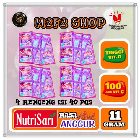 Jual NutriSari Minuman Serbuk Rasa Anggur Sachet 11 Gr Harga 4