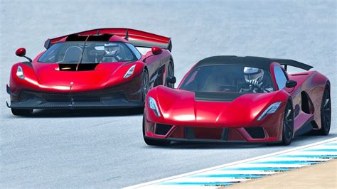 Koenigsegg Jesko Draco Red Vs Hennessey Venom F5 At Laguna Seca YouTube