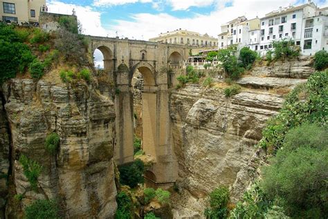 Spain Bridge Andalusia Canyon Ronda Laminated Poster Print Inch