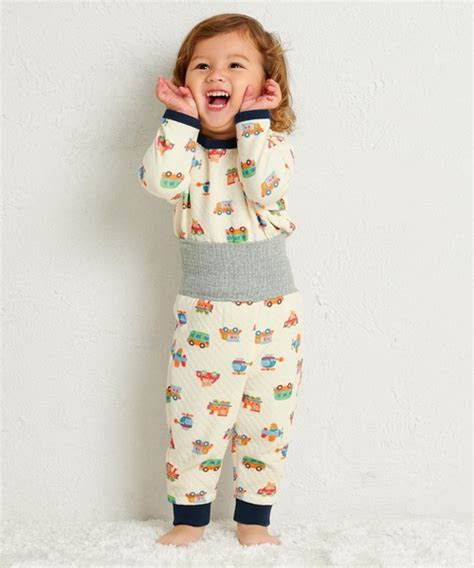 HOT BISCUITSホットビスケッツのあったかキルト素材 乗り物柄 腹巻き付き長袖パジャマルームウェア パジャマ WEAR