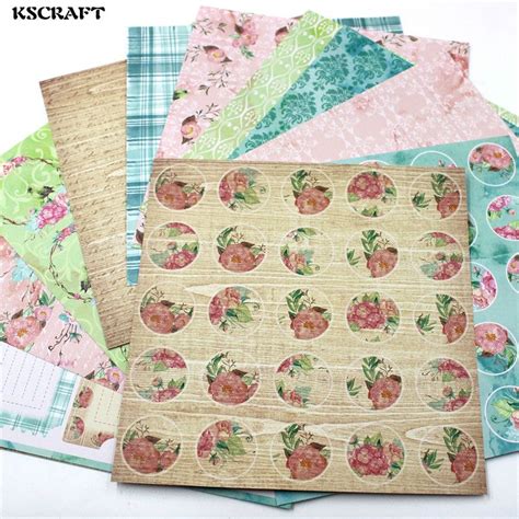 KSCRAFT 12pcs 6 Single Side Printed Retro Creative Papercraft Art