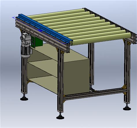 1米简易滚筒输送机3d模型3d模型下载三维模型solidworks模型 制造云 产品模型