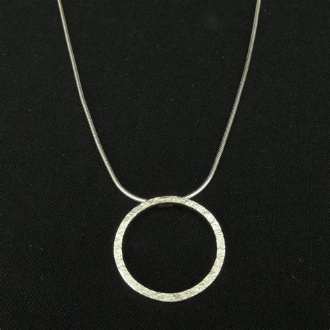 Silver Circle pendant necklace by Shirley Smith - Pyramid Gallery