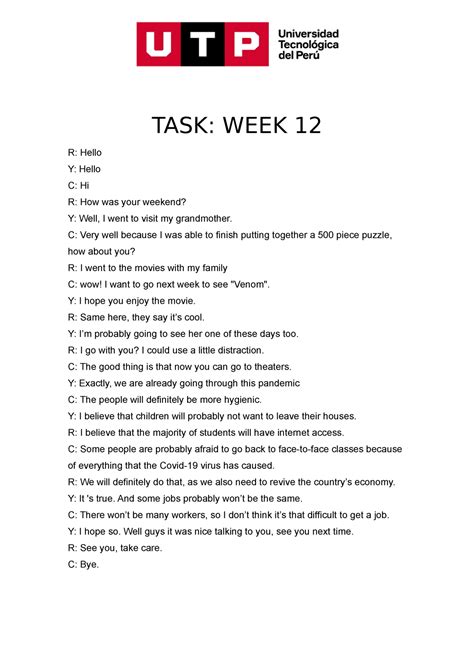 Ac S Week Task Assignment Predictions Task Week R