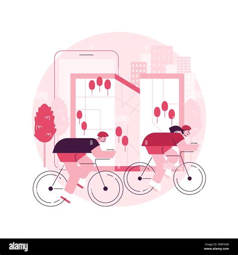 Bike Paths Network Abstract Concept Vector Illustration National