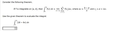 Solved Consider The Following Theorem B If F Is Integrable Chegg