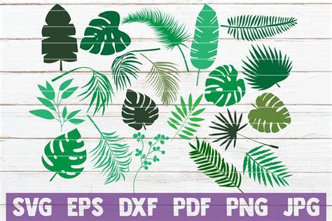 20 Tropical Leaves Paper Leaves Svg 223488 Cut Files Design Bundles