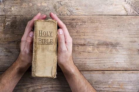 Bible And Praying Hands Stock Image Colourbox