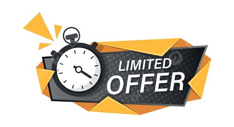 Limited Time Offer With Alarm Clock Icon On Isolated Background Vector ...