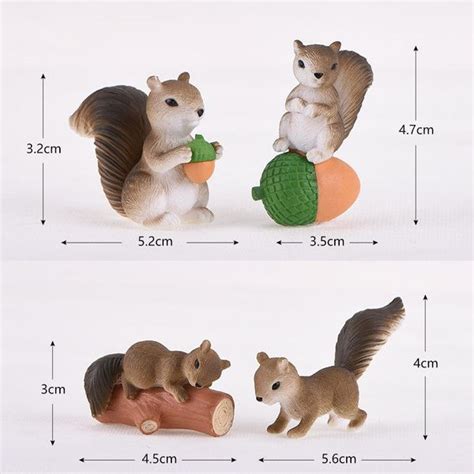 Pcs Au Hasard Mignon Cureuil Animaux Mod Le Diy Figurine Artisanat