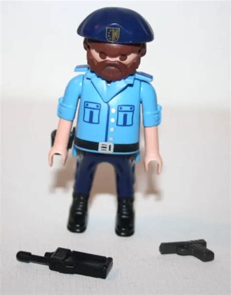 Playmobil Homme Policier Barbe Brune Commissariat De Police