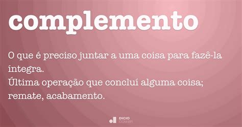O Que Significa Complemento