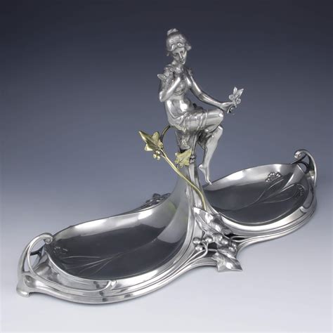 Titus Omega Wmf Art Nouveau Pewter Centrepiece