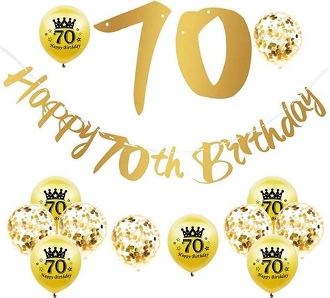 Happy 70th Birthday Banners Bunting And 12 Pcs Happy 70th Birthday