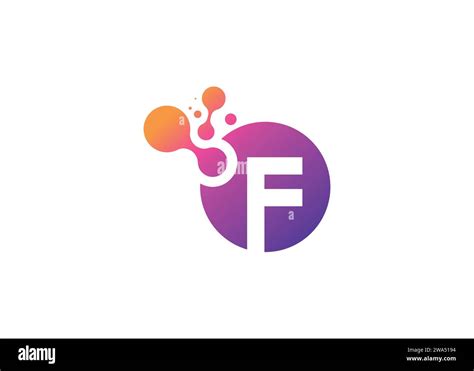 Letter F Technology vector monogram logo design template. Letter F molecule, Science and Bio ...