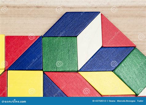 Colorful Wooden Pieces For Tangram Technique Stock Photo Image Of