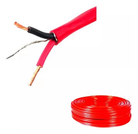 Cable blindado de alarma contra incendios de 2 vías x 0 75 mm2 100 m