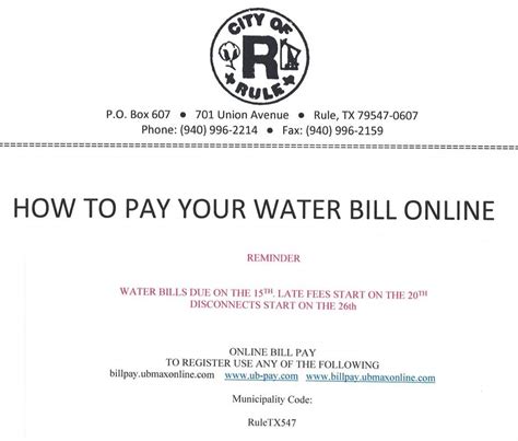 How To Pay Your Water Bill Online Rule Texas