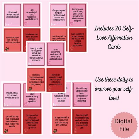 Affirmations of Self-love: 20 Printable Cards to Embrace Your Authenticity. Self-love ...