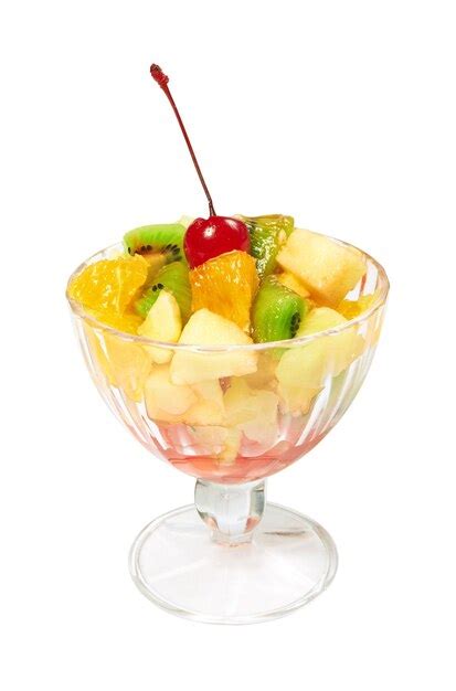 Premium Photo | Fruit salad on white background