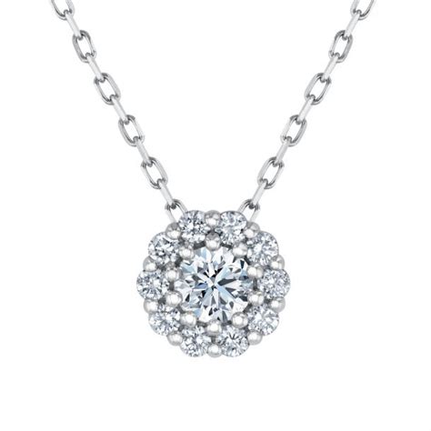 Forevermark 38ctw Diamond Halo White Gold Pendant Necklace The