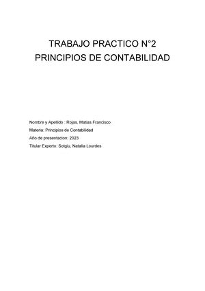 Trabajo Practico Principios DE Contabilidad TRABAJO PRACTICO