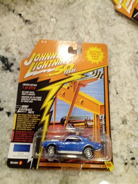 Johnny Lightning 50 Years Custom Camaro Metallic Blue Anniversary