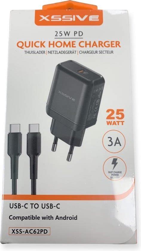 Quick Home Charger Thuis Lader Watt Usb C Inclusief Kabel Bol