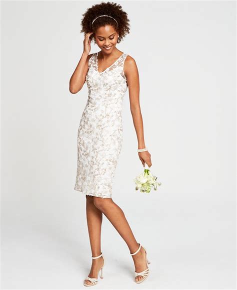 Adrianna Papell Womens Floral Embroidered Sheath Dress Macys