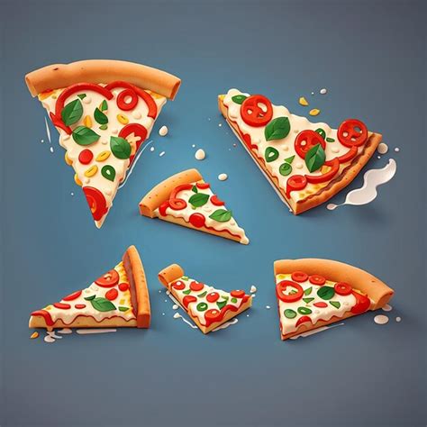 Pizza Rebanada Comida Derretida Dibujos Animados Icono Vectorial