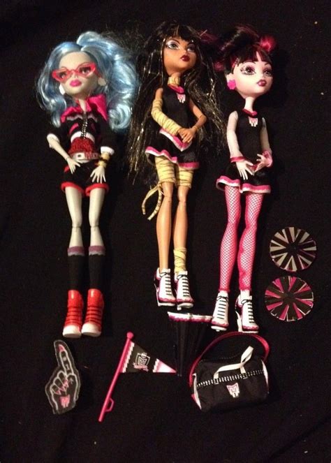 Monster High Fearleading Fear Squad 3 Doll Lot With Accessories