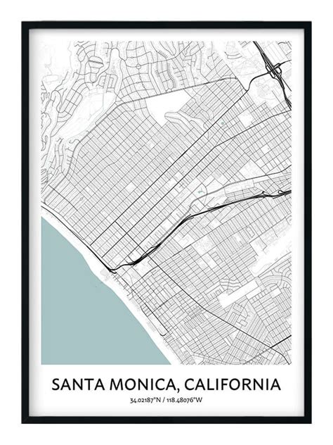 Santa Monica Map Poster - Your City Map Art - Positive Prints