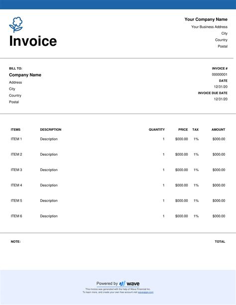 Free Printable Hourly Invoice Templates Excel Word Pdf