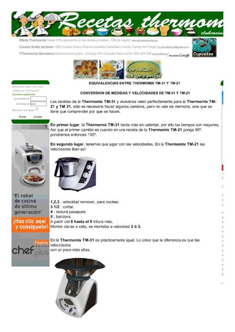 PDF Equivalencias Thermomix TM31 TM21 Pdf DOKUMEN TIPS