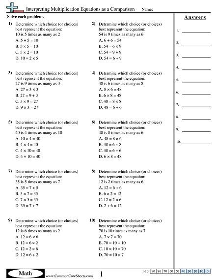 Interpreting Equations Worksheet Equations Worksheets